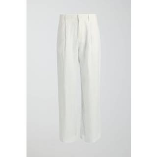 Gina Tricot-petite linen trousers-Hørbukser-Hvid-S-Dame
