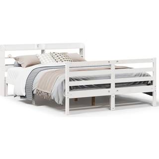 Sengeramme med hovedgærde uden madras Hvid 160x200 cm