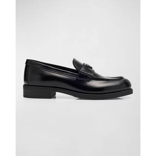 Brushed Leather Loafers in Black - 38.5