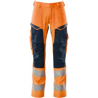 MASCOT ACCELERATE SAFE arbejdsbukser med knælommer, hi-vis orange/mørk marine - 82C52