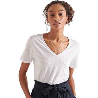 Superdry T-shirt i økologisk bomuld med V-hals og lomme