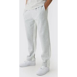 Mens Grey Marl Regular Fit Worldwide Embroidered Contrast Stitch Gusset Jogger