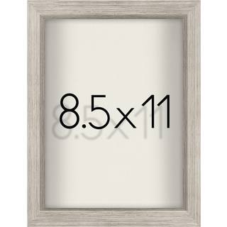 AmericanFlat 8.5x11 Shadow Box -ramme i drivved med bl?dt linned ryg - konstrueret tr? med knust -resistent glas og h?ngende hardware til v?g og