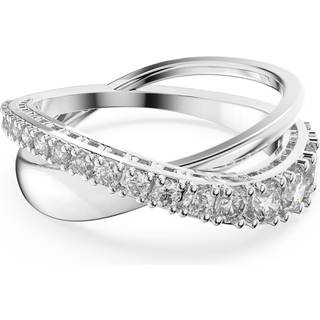 Twist Ring, Rundschliff, Weiß, Rhodiniert