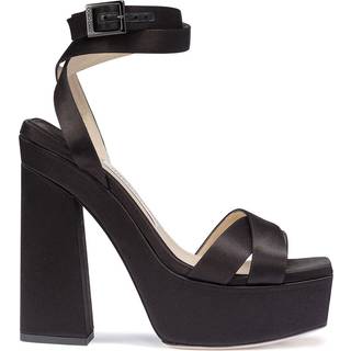 Jimmy Choo Gaia satin platform sandals - black - EU 43