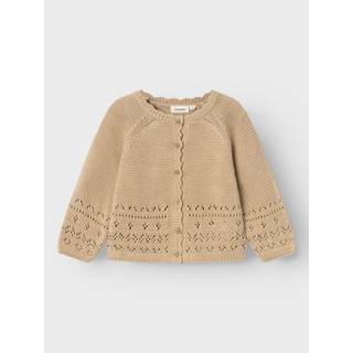 Lil' Atelier Osanna ls strikket cardigan - IRISHCREAM