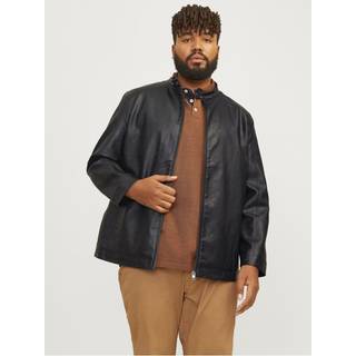 Plus Size Jakke I Imiteret Læder