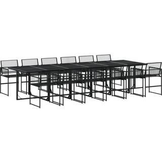 Spisebordssæt Til Haven 11 Dele Polyrattan Sort - 12