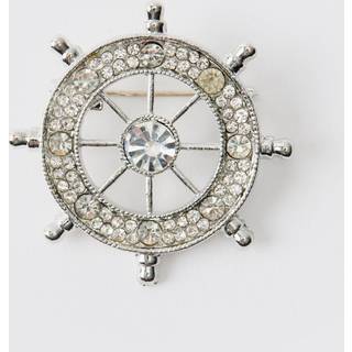 Mens Silver Compass Brooch