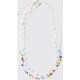 Mens Bead Multi Layer Chain Necklace