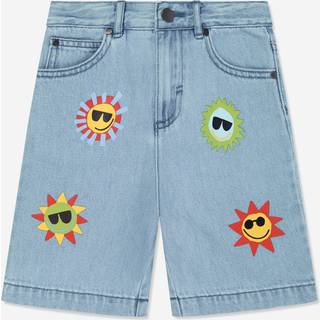 Stella McCartney Kids Embroidered denim shorts - multicoloured - Y 14