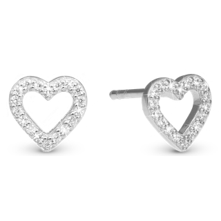 Christina Jewelry Shimmery Heart ørestikker i sølv