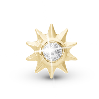 Ray Of Sunshine Enkelt Ørestik / Single Stud - Forgyldt Sterling Sølv m. 1 Cubic Zirkonia - Christina