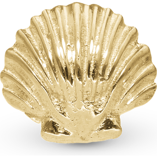 Clam Shell Enkelt Ørestik / Single Stud - Blankpoleret Forgyldt Sterling Sølv - Christina