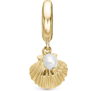 Christina Jewelry Clam shell Musling forgyldt charm til læderarmbånd på 6 mm
