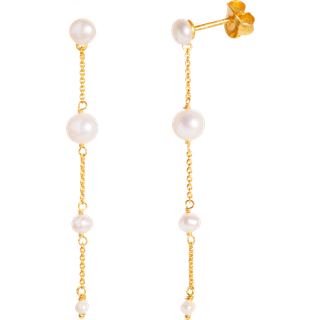 byBiehl - Aura flow guldbelagte ørehængere med perler - 4-3903wp-gp