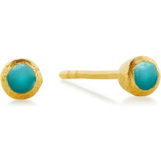 Susanne Friis Bjørner Øreringe - SFB - Guldbelagte sølv ørestikker med turkis - 5501-2-172