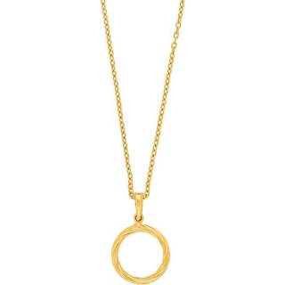 Siersbøl 8kt. guldvedhæng cirkel inkl. forgyldt kæde