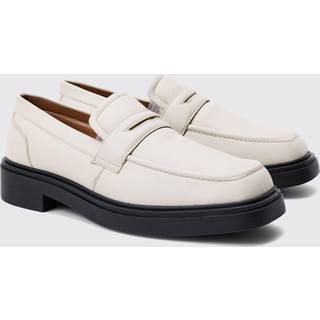 Mens Padded Pu Loafer In Ecru