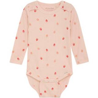 Minymo Mønstret Ribbet Babybody Spanish Villa 56 cm  Lyserød  56 cm  kvinde