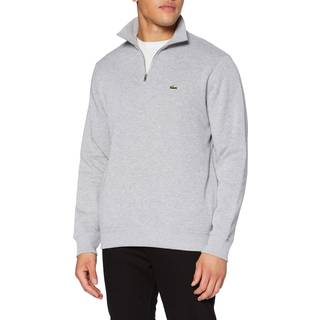 Lacoste Rib Interlock Half Zip Silver Chine