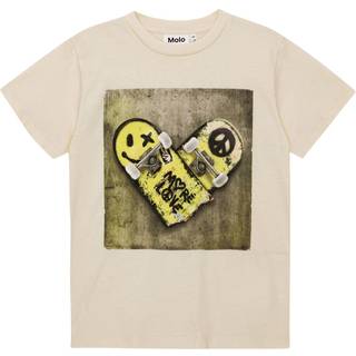 Molo GOTS Riley T-shirt I Heart Skate 104cm  Beige  104 cm  mand