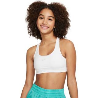 Nike Dri-FIT Swoosh Sports Bra XS Junior - Hvid, Komfortabel og Svedtransporterende BH