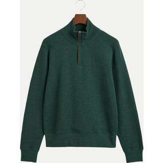 GANT Sacker Rib Half Zip Tartan Green