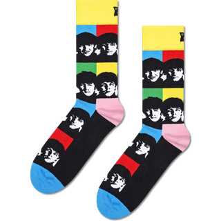 Yellow Beatles All Together Now Crew Sock - Black, Light Yellow, Pink, Red, Blue - 36-40