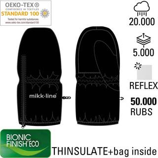 Mikk-Line Kid's Nylon Mittens Handsker Børn størrelse 98/104 farve sort