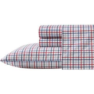 Nautica - Twin Sheet Set Cotton Percale Bedding Set Crisp & Cool Lightweight & Breathable (Boating Tattersall Red Twin)