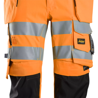 Snickers piratbukser 6138 High-vis, orange/sort, str. 52 61385504052