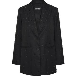 Pieces - Pcru Ls Embelish Blazer - Blazer jakker til damer - Black - S