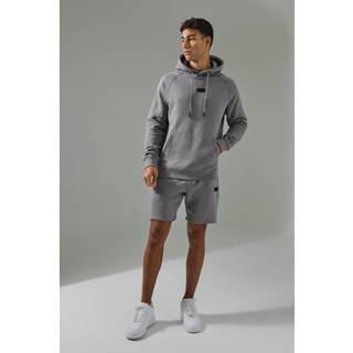 Mens Charcoal Man Active Hoodie & Short Tracksuit