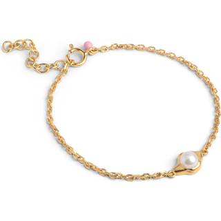 Enamel - Darla armbånd - Guld med indrammet perle