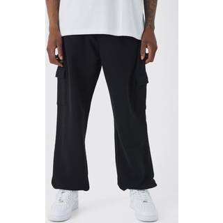 Mens Black 330GSM Baggy Fit Basic Cargo Jogger