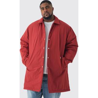 Mens Plus Man Tab Crinkle Longline Mac In Rust