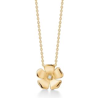 Mads Z - Fleur halskæde i 14 kt guld m i alt 0,15 ct. W.SI