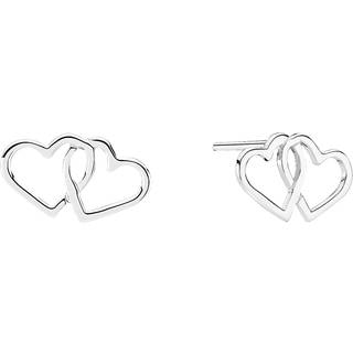Lund Copenhagen - Sølv ørestikker med dobbelt hjerte - 9091370-4