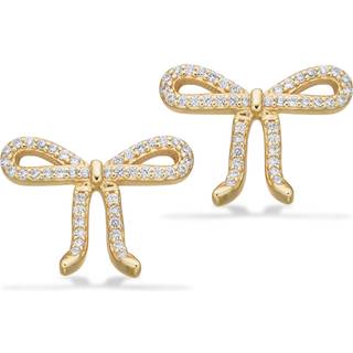 Scrouples - Sølv forgyldt sløjfe ørestik med sten - 163142