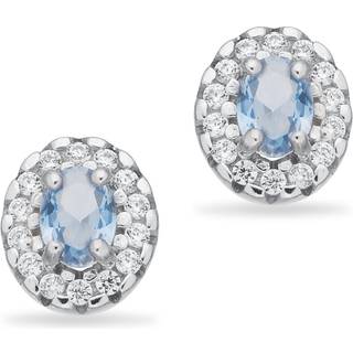 Scrouples - Sølv ørestikker med lyseblå og hvide sten - 162332