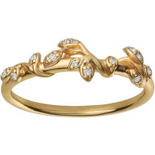 Bybiehl Jungle Ivy ring i forgyldt med cubic zirkonia - Str. 58
