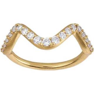 ByBiehl Wave Sparkle Ring i forgyldt med cz, lille - Str. 52