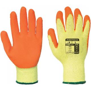 A150 - Klassisk Grip Handske – Latex - orange (Størrelse: Medium)