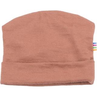 Hue i rød/brun dobbeltlag 100% merino uld