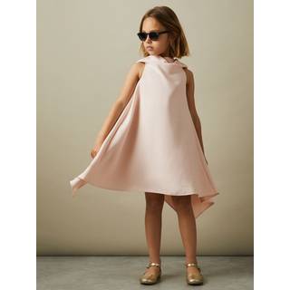 Reiss Reiss Pink Shauna High-Neck Drape Back Dress - 116-122cm (6-7 Years)