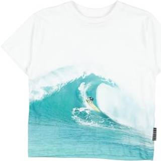Molo GOTS Riley T-shirt Big Wave 98 cm  Hvid  98 cm  mand