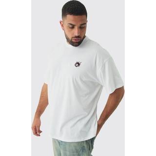 Mens White Plus 8 Ball Embroidered T-Shirt
