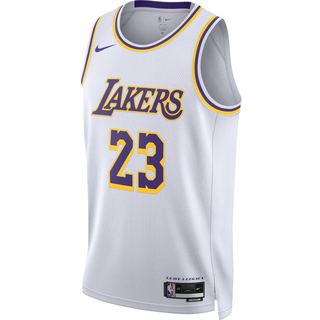 Los Angeles Lakers Association Edition 2022/23-Nike Dri-FIT NBA Swingman-spillertrøje til mænd - hvid - XXL