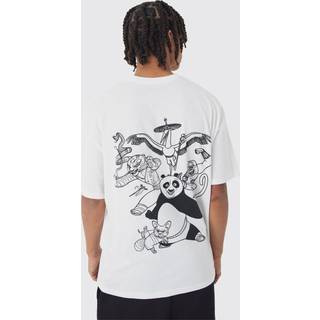 Mens White Oversized Cartoon Kung Fu Panda License Print T-Shirt